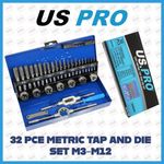 US PRO 32 Piece Metric Tap And Die Set M3-M12 2625