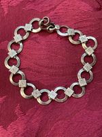 Antique 800 Silver Etruscan Revival Link Bracelet Stamped 80 Europe Daisies 7"