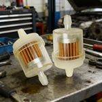 2X Universal Inline Fuel Filter 6mm For Motorbike Scooter Quad Trials W/ magnetO