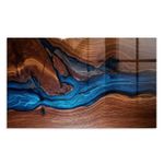 Protective Toughened Glass Table Top Wooden Pattern Rectangular 100x60 cm