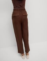 Marks & Spencer Womens Tapered Trousers in Brown - M&S