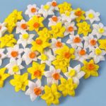 Edible Mixed Daffodils Fondant Sugar Flowers Cake Toppers Birthday Wedding