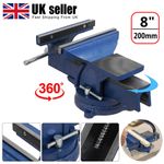 8 Inch Heavy Duty Work Bench Vice Engineer Jaw Swivel Base Workshop Vise Clamp