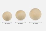 Natural Plain Wooden Craft Balls Beads WITH NO HOLE - Size 20mm, 25mm or 30mm