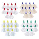 Large Mop Heads Push & Screw Fit Big White Colour Coded 120G Mop Pack 10 20 Deal