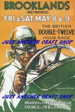Brooklands Motor Racing 1930's British Double Twelve Hour Race A3 Poster Sign