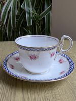 Antique Aynsley bone china tea cups & saucers Rose swags early 20th century 
