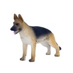 Dog Figurine Brown Black 12x12x7cm PVC Realistic German Shepherd Toy Statue Mini