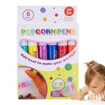 6pcs Magic Popcorn Pens DIY 3D Puffy Bubble Art Drawing For Kids Christmas Gift