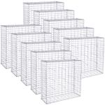 SONGMICS Gabion Stone Basket Retaining Wall Wire Cage Fench privacy Galvanized
