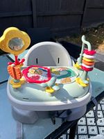 Baby High Chair Grey/Green with Removable Activity Tray & Seat Cushion