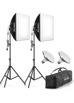 RALENO Softbox Lighting Kit, 2 x 50x50cm Photography Studio Lighting with 50W