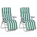 2 Pieces Outdoor Sun Lounger Set with Cushions Patio Folding 5-Level Adjustable