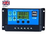 30A Dual USB 12V/24V PWM Solar Panel Regulator Battery Charge Controller LCD UK