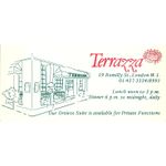 Terrazza Italian Restaurant London Vintage Business Card TH2-B2