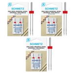 Schmetz Sewing Machine Needles - Twin, 3 Packs of 2, SPECIAL OFFER/BULK DISCOUNT
