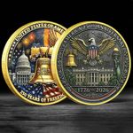 USA America 250th Anniversary Commemorative Coin 1776–2026 Gold Plated Medal