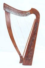Rosewood Celtic Knot 22 String Harp with Free Carrying Case & Tuning Key