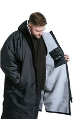 Hazy Blue Hooded Dry Changing Robe Long Coat Waterproof Surfing Swim Beach Camo