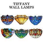 Tiffany Wall Lamps Antique Style Light Stained Glass Handcrafted Uplighter Lamps