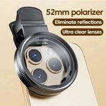 Clip-on 52mm CPL Filter Polarizing for Phone Universal Circular Polarizer Lens