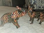 Vintage Large La Vie Ceramic Elephant and Donkey Figurines Patriotic Americana