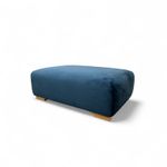 DFS 'Zika' Banquette Footstool Dark Blue Sensual Velvet Stool Light Oak Feet NEW