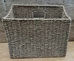 Woven Seagrass Magazine Rack Basket Natural Rustic Newspaper Storage Holder