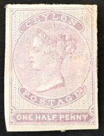 CEYLON 1857 1/2d IMPERF Full Original Gum. Large Margins.  €220. SG17