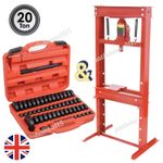 20T Workshop Floor Hydraulic Bench Press Machine & 52Pc Bearing Bush Driver Seal