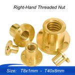 T8 T10 T12 T14 - T40 Round Flange Trapezoidal Right-Hand Threaded Nut Brass Nuts