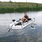 10ft Inflatable Assault Boat Camping Rafting Fishing Boat Kit Max Load 330kg