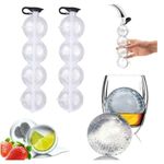 2PCS Ice Cube Bar Silicone 4 Ball Maker DIY Mold Sphere Large Tray Whiskey Mould