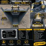NEW KBKC TB-50 TRAPEZOIDAL V DITCHING BUCKET 45mm PINS 280mm CENTRES 4-7T