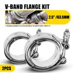 Uk Stainless Steel 2.5INCH V-Band Clamp 63.5mm Flanges Kit Male Female Flange X2