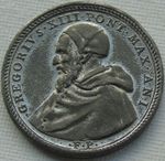1572 A.D. Pope Gregory XIII St Bartholomew's Day Massacre Medal White Metal 35mm