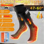 Electric Heated Socks Rechargeable 5V 5000mAh Battery Unisex Winter Foot Warmer