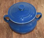 Vintage Le Creuset French Bean Pot Stockpot Ceramic Casserole Stoneware BLUE