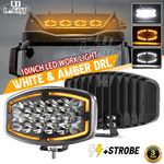 12V FULL LED Roof Spot Lamp Dual White & Amber DRL Driving Light Truck Van Lorry