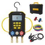 Digital HVAC Manifold Gauge Set 3 Hose Refrigerant A/C Vacuum Pressure Tester