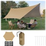 Heavy Duty Sun Shade Sail Garden Patio Awning Canopy UV Block Waterproof Kit