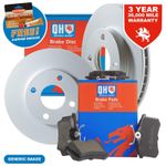 QH Front Brake Discs & Pads & Grease for Toyota Aygo Petrol 1.0 2005-2021