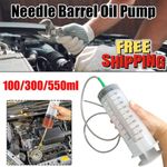 Large Capacity Syringe Reusable Pump Oil Measuring with 100-550ml 1M Clear Tube