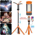 LED Work Light Lantern Rechargeable Tripod Stand Camp Cordless Emergency Lamp UK