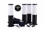 Ellumiere (Black) Outdoor Low Voltage LED Bollard STARTER KIT - 3W 4 Pack