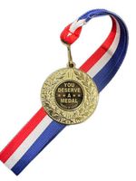 You Deserve A Medal 50mm Combo Medal & Ribbon (MED2) Engraved Free