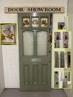 Reclaimed Old Victorian Edwardian Stained Glass Door 2205 2193 2200 x 910mm