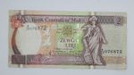 1994 Bank Centrali ta' Malta - 2 Lira Banknote P-45d Serial No. A26 076872 *
