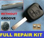 FOR PEUGEOT 2 BUTTON REMOTE KEY CASE 107 207 307 206 306 406 FULL REPAIR KIT NG 