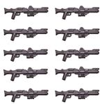 Set of 10 Black DC-15A Custom Star Wars Clone Trooper Minifigure Blaster Weapons